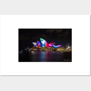 Sydney Opera House during the Vivid Festival. Posters and Art